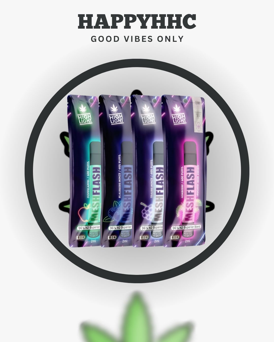 H2 Superior Blend Vapes kaufen – 2 ml mit 96 % Wirkstoff bei Happyhhc