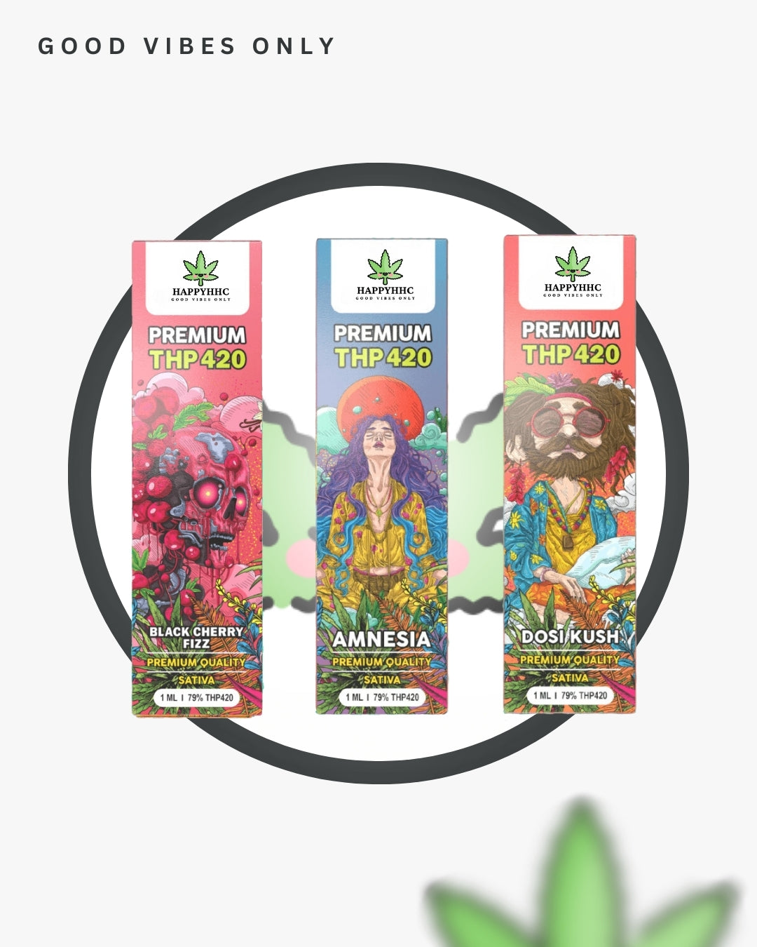 THCP Vape kaufen bei Happyhhc®  | Das THCP Vape Trio - Drei Sorten, drei unverwechselbare Erlebnisse