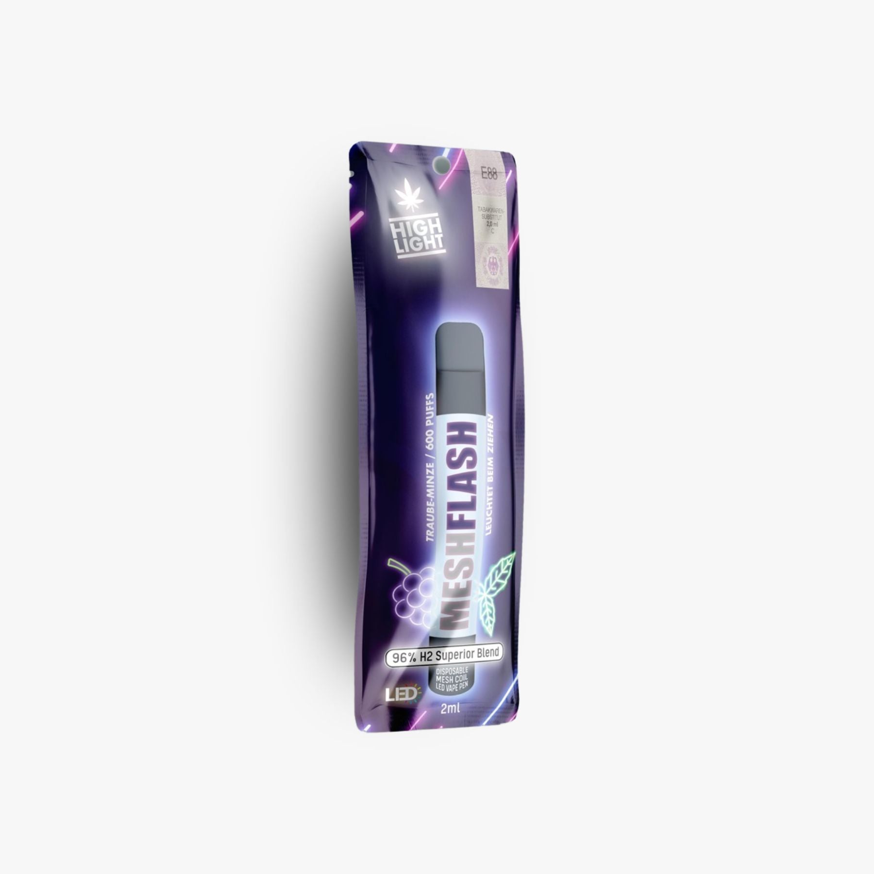 H2 Vape Traube Minze 2ml 96%